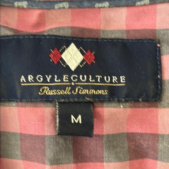 Russell Simmons Pink and Blue Casual Button Down Shirt - Picture 5 of 9